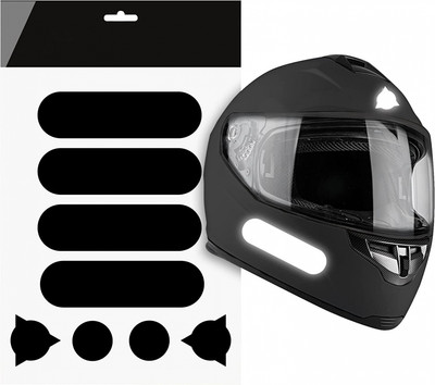 Autres 8 Stickers ovales réfléchissants pour casque moto 9x2 cm 