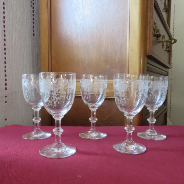 5 Vasos de Oporto De Cristal De saint louis Modelo Talma Grabado 899H 11,5CM