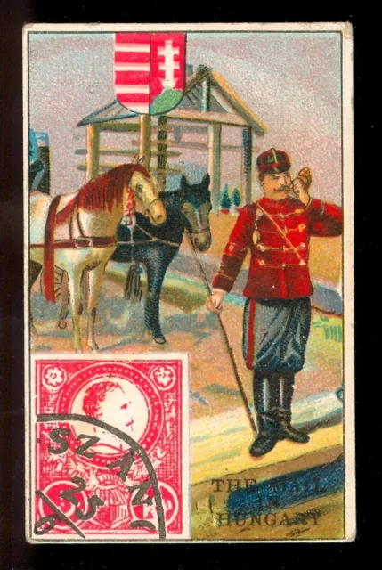 1903 MAIL CARRIER & STAMP Card C19 IMPERIAL Tobacco CANADA ITC Mail in HUNGARY