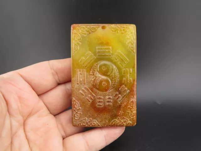 China,old jade,collectibles,manual sculpture,natural jade,gossip,pendant G(835)