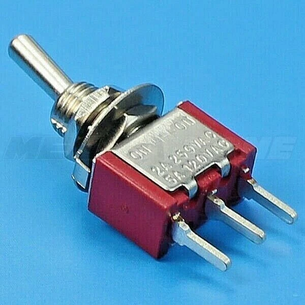 (1 PC) NEW SPDT Mini Toggle Switch ON-ON PCB-Mount, High Quality. USA SELLER!