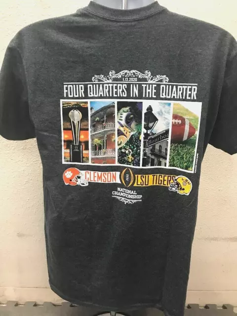LSU Tigers vs Clemson 2020 Championship Game Two Sided T-Shirt Size 2XL
