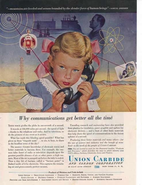Magazine Ad - 1947 - Union Carbide Co. - Communications
