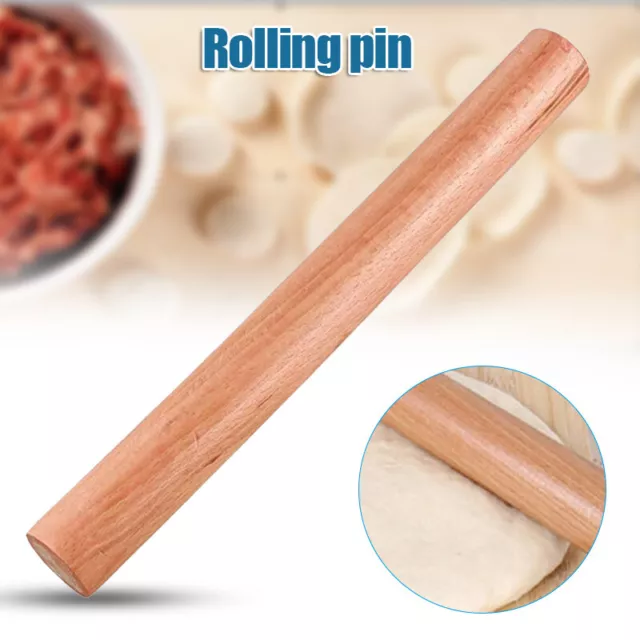 Wooden Rolling Pin Biscuit Cookie Cake Dough Roller Rod Kitchen Baking Tool