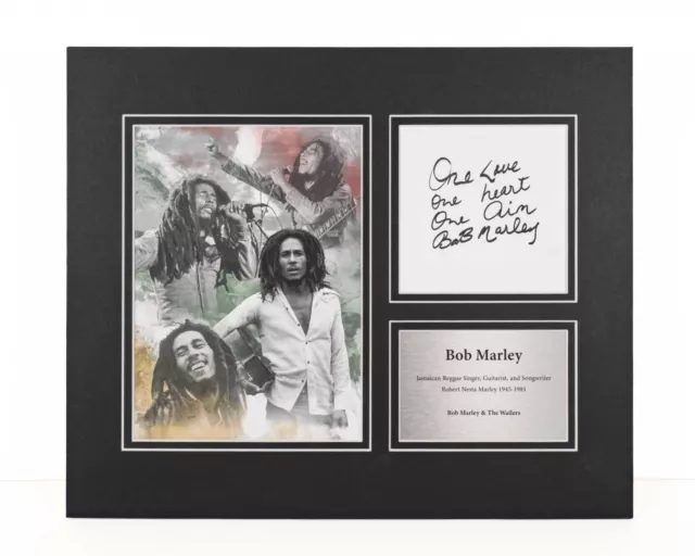 Bob Marley 10x8 Inch Signed Preprint Display