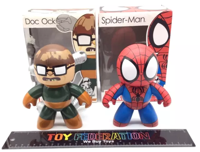 Lot of 2 Used 2007 Marvel Mighty Muggs: DOC OCK & SPIDER-MAN