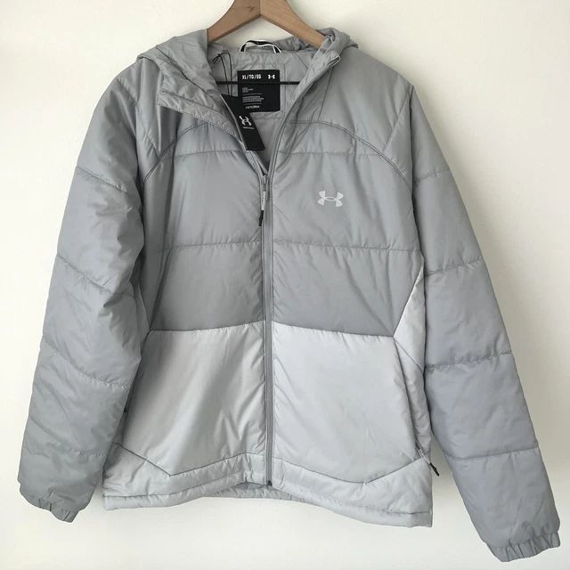 Under Armour Men's Insulate Hooded ZipUp Jacket Style 1372655 Light Gray Size XL