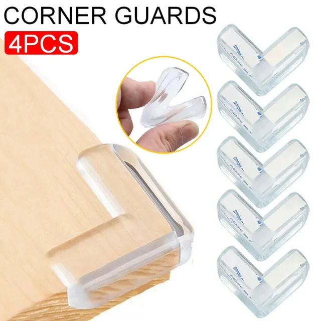 4x Clear Table Desk Edge Corner Protector Guard Cushion For Baby Children Safety