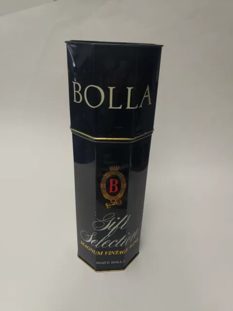 14" Vintage BOLLA Empty Tin Wine Bottle Box Made In England EUC