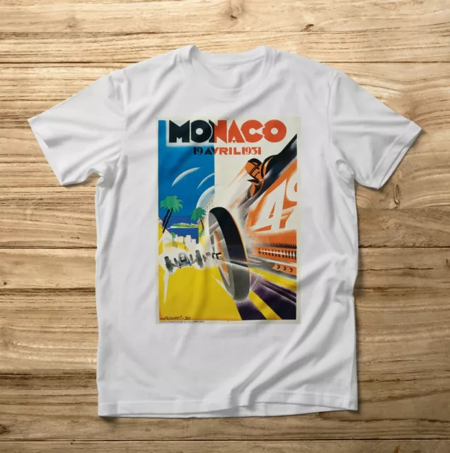 T-SHIRT MAGLIETTA  vintage Monaco Grand Prix avril 1931 Automobile Principato