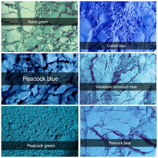 Polvo de pigmento de óxido de hierro para cerámica, jarrón, tazas, azulejos, etc. azul, verde, 5g