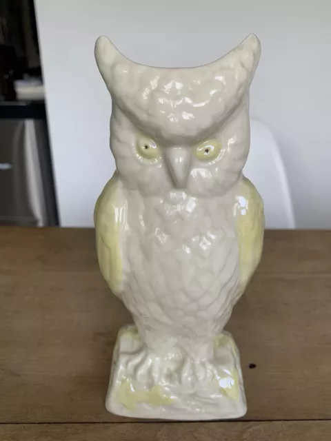 BELLEEK OWL SPILL VASE GREEN BACKSTAMP 8 & 1/4” 21cms VGC