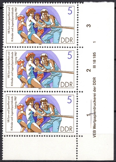 DDR 1987 Mi.Nr. 3111 ** postfrisch Eckrand mit DV Druckvermerk FN 1