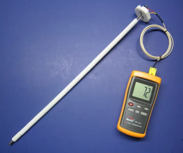 Very High Temperature K-Type Thermometer Ceramic Probe Forge Crucible Kiln CR-8