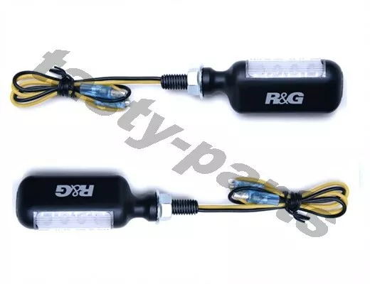 R&G Black Aero LED type Motorcycle micro indicators lights front or rear fitment