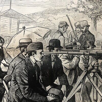 Best 1876 ILLUSTRATED newspaper LARGE POSTER ENGRAVING CREEDMOOR RIFLE MATCH