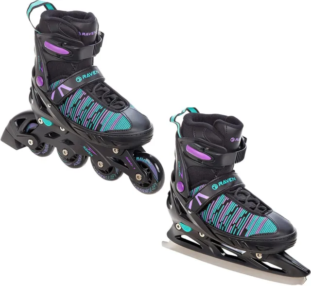 Roller en ligne Cande + patin à glace Adulte Enfant Mixte taille ajustable Rave