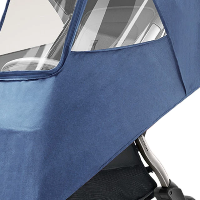 (Linen Blue)Stroller Protector Universal Waterproof Transparent Stroller Rain