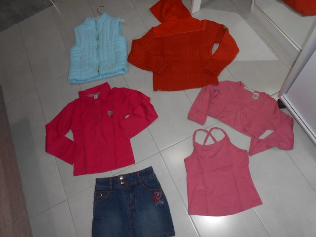 Lotto stock bambina 7 A maglia zip Mash set top+giacchino gilet imbottito gonna