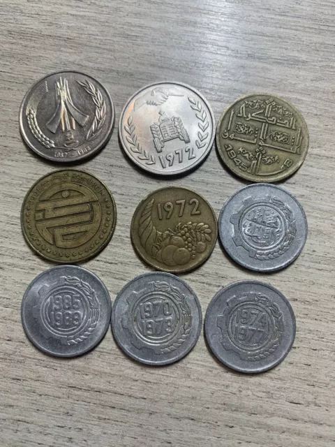 Algérie, Lot De 9 Pièces De Monnaies Différentes Commémoratives,2