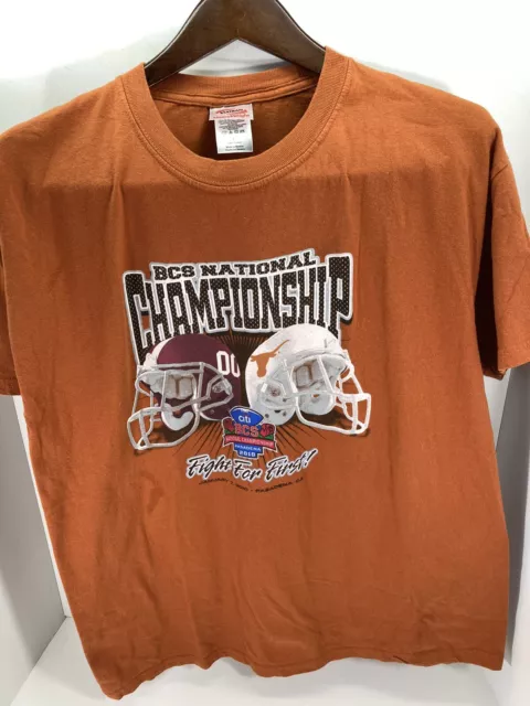 2010 BCS National Championship Tee Burnt Orange Large Longhorns vs Alabama Shirt