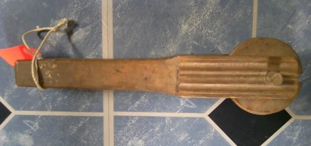 Antique Primitive Single Wheel Wooden Pulley