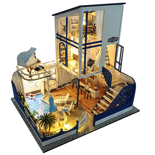 1x Mini Dollhouse Kit Starlight Theme Model Room Box Miniature DIY Handmade Gift
