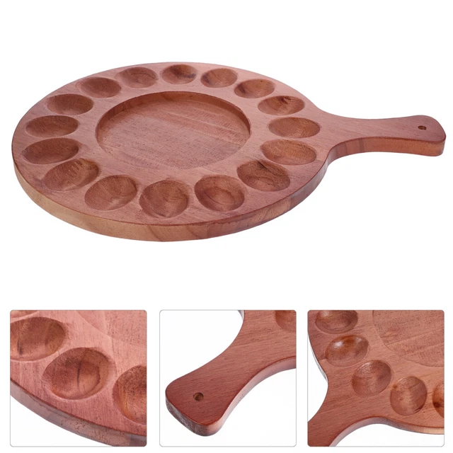 Plateau à œufs En Bois Double Face - Dimensions 40x30x1.6 Cm, Compartiments Pour œufs Mimosa Ou Petits Desserts, Naturel Et Réutilisable - 10