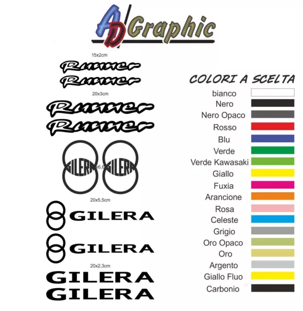 kit adesivi adesivo Stickers sticker compatibile con gilera runner tipo1