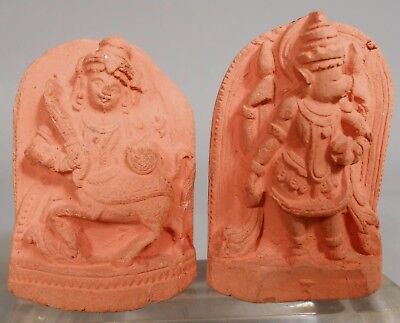 India Nepal Hindu Relief Terracotta Votive Tsa Tsa Plaques of Deities ca. 19th c