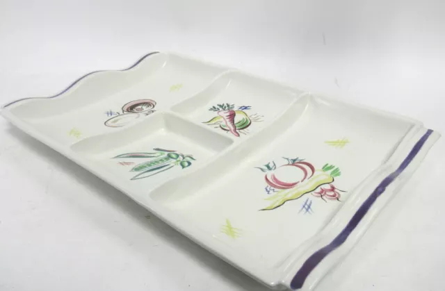 Poole Pottery of England Section Serving Platter Dish Hand Painted Vegetables