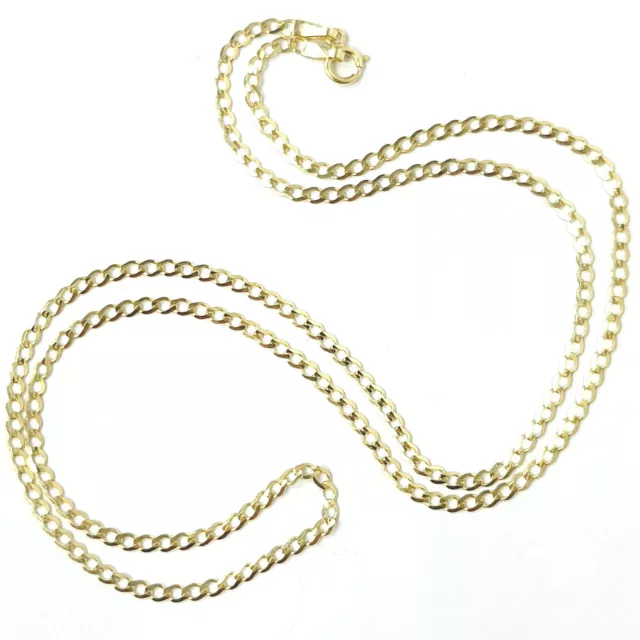 9ct Gold Curb Chain Solid Thin Links Ladies 2.0mm Wide Various Lengths