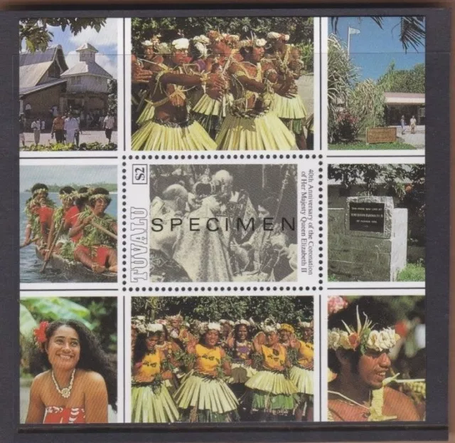 1993 Tuvalu, 40 Anniversary, SG MS 681, MUH, Specimen