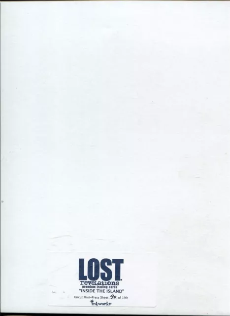 Lost Revelations ''Inside The Island'' Uncut Mini Press Sheet Ltd / 199