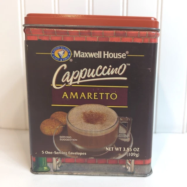 Vintage Maxwell House Cappuccino Tin 6”x5” Good Condition