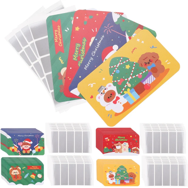 Tarjetas de rascar de Navidad Lotería de papel Tarjetas de rascar Navidad Tarjetas de rascar