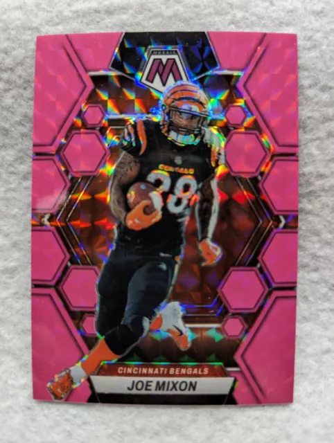 Joe Mixon SSP 2023 Panini Mosaic Neon Pink Prizm 10/10 Bookend! #41