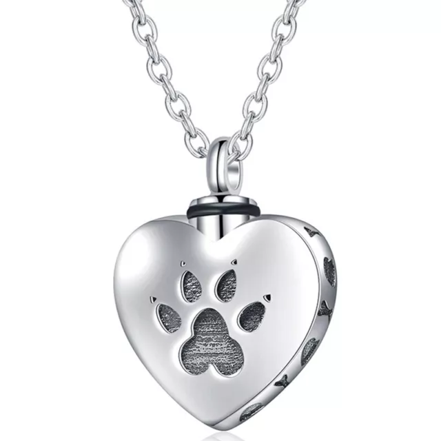 Pet Dog Cat Cremation Ashes Urn Pendant Silver Necklace Charm Bracelet-