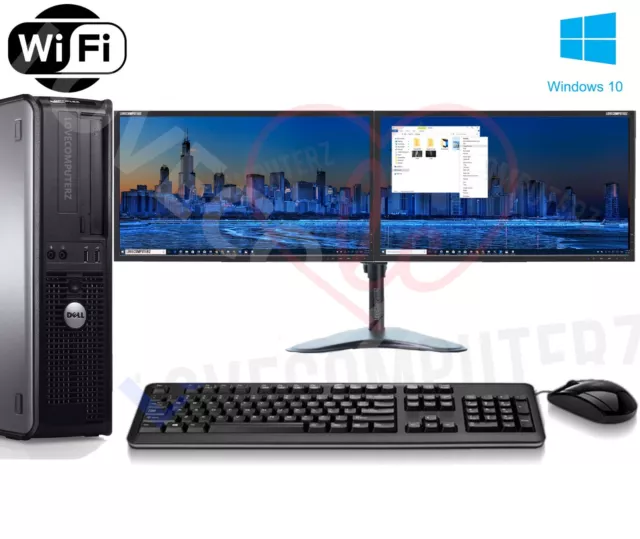 Full Dell/Hp Dual Core/Amd Desktop Tower Pc&Tft Computer , Windows 10 &8Gb 3Tb