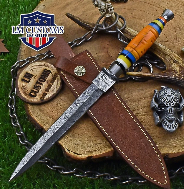 Custom Hunting Knife Twist Damascus Bone Damascus Guard Decoration Best Selling