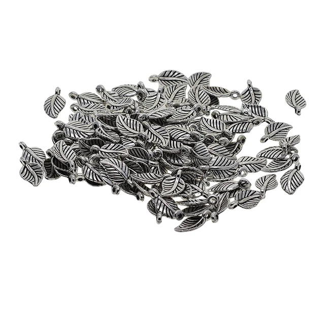 100 stücke tibetischen silber 3d rose blatt charme anhänger schmuck diy New