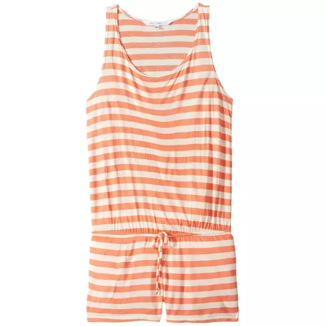 Ella Moss NWT Girl's M Orange Stripe Romper Swimsuit Cover Up