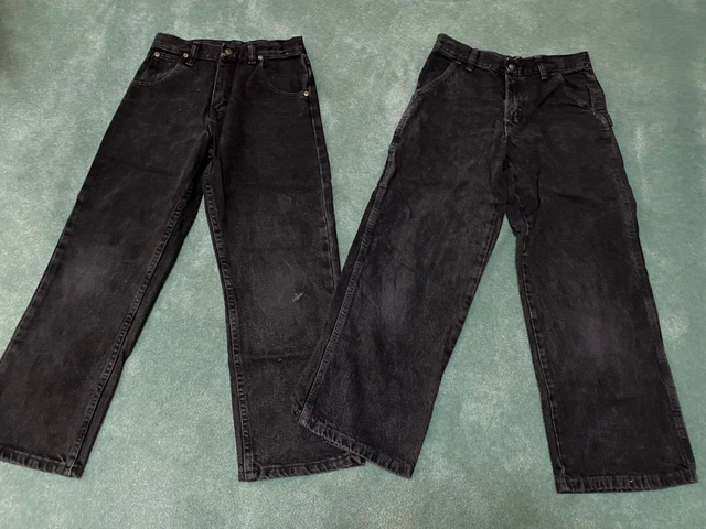 Wrangler Boys Black Denim Jeans, Size: 10 Regular,  Lot 2 pair