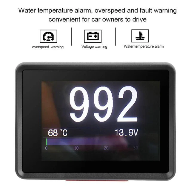 Auto-Multifunktionsmessgerät, OBD-Messgerät, Spannung, Temperatur, HUD-Anzeige