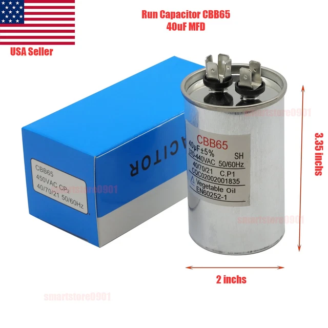 7.5uF 370V/440V Oil-Filled Motor Run Capacitor – CBB65 Type For AC Units & Motors