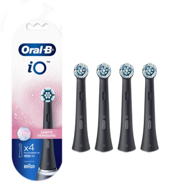 4 Pack Genuine Oral-B iO Ultimate Clean Replacement Brush Heads Black Brand New