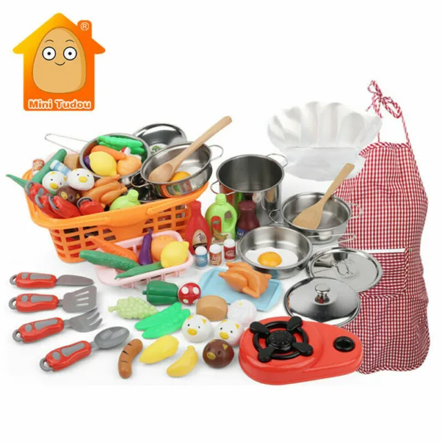 42pcs Cooking Pretend Play Food Toys for Kids Kitchen Set Playset Accessories US