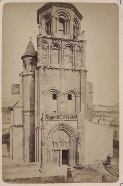 FRANCE Poitiers Église Sainte-Radegonde Photo Vintage albumine c1880