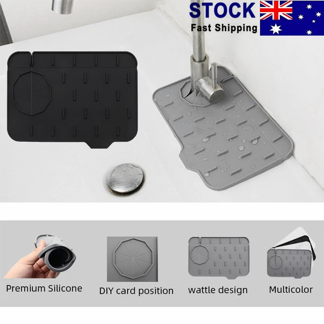 Silicone Faucet Sink Splash Guard Kitchen Faucet Water Catcher Drying Mat Pad