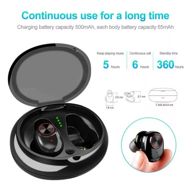 TWS Bluetooth 5.0 Wireless Headphones headset Mini Earbuds